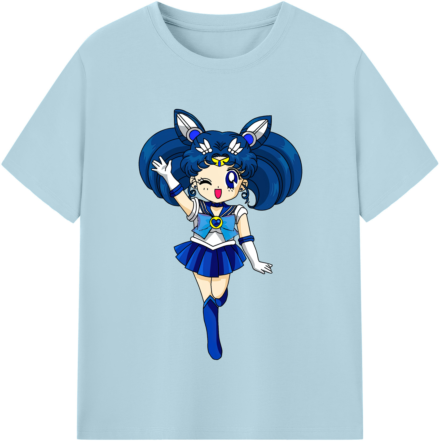 （画像用） 美少女戦士セーラームーン 水野 亜美 みずの あみ Sailor Moon Mizuno Ami 綿100％半袖Tシャツ（フロントプリント）